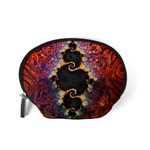 The Eye Of Julia, A Rainbow Fractal Paint Swirl Accessory Pouches (Small)  Back