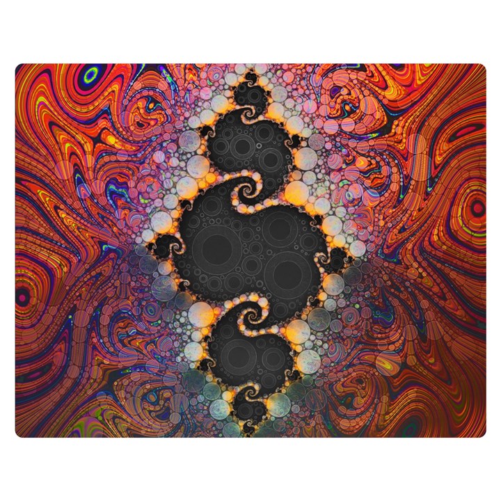 The Eye Of Julia, A Rainbow Fractal Paint Swirl Double Sided Flano Blanket (Medium) 