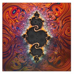 The Eye Of Julia, A Rainbow Fractal Paint Swirl Large Satin Scarf (square) by jayaprime