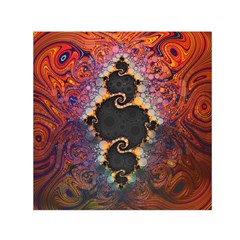 The Eye Of Julia, A Rainbow Fractal Paint Swirl Small Satin Scarf (square) by jayaprime