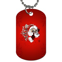 Funny Santa Claus  On Red Background Dog Tag (two Sides) by FantasyWorld7