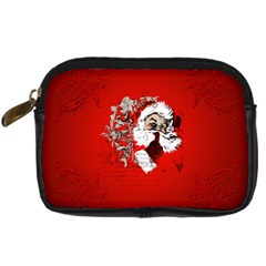 Funny Santa Claus  On Red Background Digital Camera Cases by FantasyWorld7