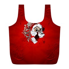 Funny Santa Claus  On Red Background Full Print Recycle Bags (l)  by FantasyWorld7