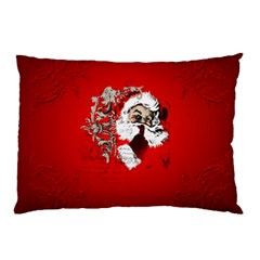 Funny Santa Claus  On Red Background Pillow Case by FantasyWorld7