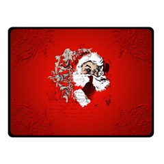 Funny Santa Claus  On Red Background Fleece Blanket (small) by FantasyWorld7