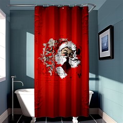 Funny Santa Claus  On Red Background Shower Curtain 36  X 72  (stall)  by FantasyWorld7