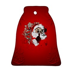 Funny Santa Claus  On Red Background Bell Ornament (two Sides) by FantasyWorld7