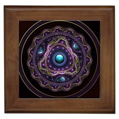 Beautiful Turquoise And Amethyst Fractal Jewelry Framed Tiles by jayaprime