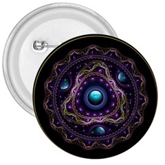 Beautiful Turquoise And Amethyst Fractal Jewelry 3  Buttons by jayaprime