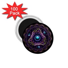 Beautiful Turquoise And Amethyst Fractal Jewelry 1 75  Magnets (100 Pack)  by jayaprime