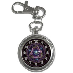 Beautiful Turquoise And Amethyst Fractal Jewelry Key Chain Watches by jayaprime