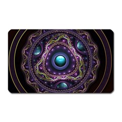 Beautiful Turquoise And Amethyst Fractal Jewelry Magnet (rectangular) by jayaprime