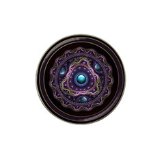 Beautiful Turquoise And Amethyst Fractal Jewelry Hat Clip Ball Marker by jayaprime