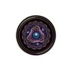 Beautiful Turquoise and Amethyst Fractal Jewelry Hat Clip Ball Marker Front