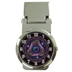 Beautiful Turquoise And Amethyst Fractal Jewelry Money Clip Watches by jayaprime