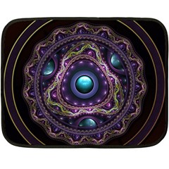 Beautiful Turquoise And Amethyst Fractal Jewelry Double Sided Fleece Blanket (mini)  by jayaprime