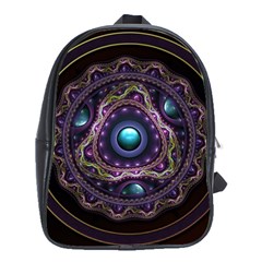 Beautiful Turquoise And Amethyst Fractal Jewelry School Bags(large)  by jayaprime