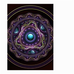 Beautiful Turquoise And Amethyst Fractal Jewelry Small Garden Flag (two Sides) by jayaprime