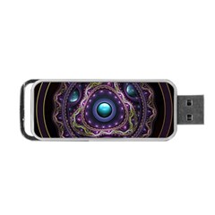 Beautiful Turquoise And Amethyst Fractal Jewelry Portable Usb Flash (two Sides) by jayaprime