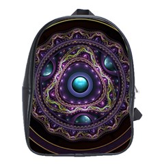 Beautiful Turquoise And Amethyst Fractal Jewelry School Bags (xl)  by jayaprime