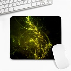 Beautiful Emerald Fairy Ferns In A Fractal Forest Large Mousepads by jayaprime