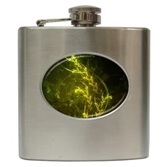 Beautiful Emerald Fairy Ferns In A Fractal Forest Hip Flask (6 Oz) by jayaprime