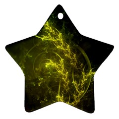 Beautiful Emerald Fairy Ferns In A Fractal Forest Star Ornament (two Sides) by jayaprime