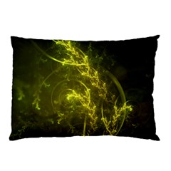 Beautiful Emerald Fairy Ferns In A Fractal Forest Pillow Case by jayaprime