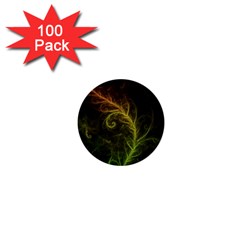 Fractal Hybrid Of Guzmania Tuti Fruitti And Ferns 1  Mini Buttons (100 Pack)  by jayaprime