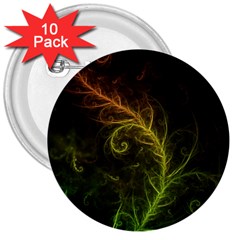 Fractal Hybrid Of Guzmania Tuti Fruitti And Ferns 3  Buttons (10 Pack)  by jayaprime