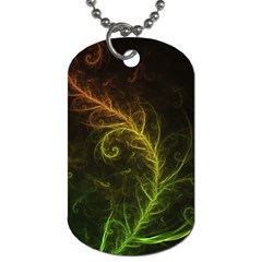 Fractal Hybrid Of Guzmania Tuti Fruitti And Ferns Dog Tag (two Sides) by jayaprime