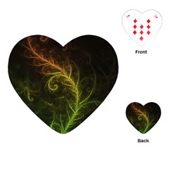 Fractal Hybrid Of Guzmania Tuti Fruitti And Ferns Playing Cards (heart)  by jayaprime