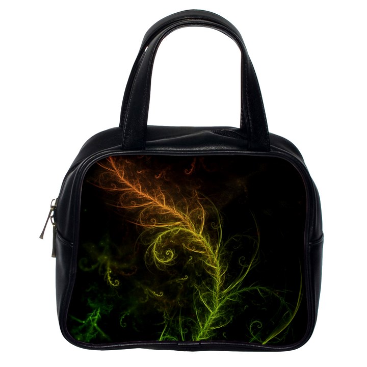 Fractal Hybrid Of Guzmania Tuti Fruitti and Ferns Classic Handbags (One Side)