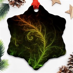 Fractal Hybrid Of Guzmania Tuti Fruitti And Ferns Ornament (snowflake) by jayaprime