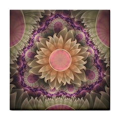 Pastel Pearl Lotus Garden Of Fractal Dahlia Flowers Tile Coasters by jayaprime