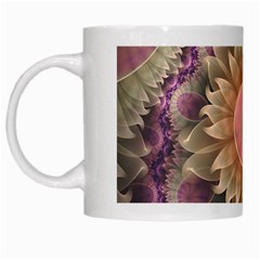 Pastel Pearl Lotus Garden Of Fractal Dahlia Flowers White Mugs by jayaprime