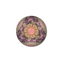 Pastel Pearl Lotus Garden Of Fractal Dahlia Flowers Golf Ball Marker by jayaprime