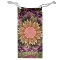 Pastel Pearl Lotus Garden Of Fractal Dahlia Flowers Jewelry Bag by jayaprime