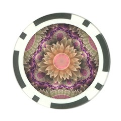 Pastel Pearl Lotus Garden Of Fractal Dahlia Flowers Poker Chip Card Guard (10 Pack) by jayaprime