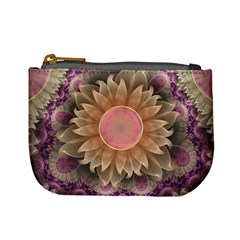 Pastel Pearl Lotus Garden Of Fractal Dahlia Flowers Mini Coin Purses by jayaprime