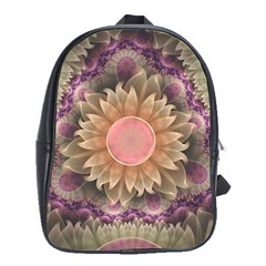 Pastel Pearl Lotus Garden Of Fractal Dahlia Flowers School Bags(large)  by jayaprime