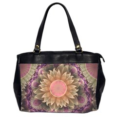 Pastel Pearl Lotus Garden Of Fractal Dahlia Flowers Office Handbags (2 Sides)  by jayaprime