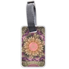 Pastel Pearl Lotus Garden Of Fractal Dahlia Flowers Luggage Tags (one Side)  by jayaprime