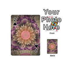 Pastel Pearl Lotus Garden Of Fractal Dahlia Flowers Playing Cards 54 (mini)  by jayaprime