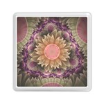 Pastel Pearl Lotus Garden of Fractal Dahlia Flowers Memory Card Reader (Square)  Front