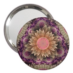 Pastel Pearl Lotus Garden Of Fractal Dahlia Flowers 3  Handbag Mirrors by jayaprime