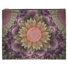 Pastel Pearl Lotus Garden Of Fractal Dahlia Flowers Cosmetic Bag (xxxl)  by jayaprime