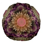 Pastel Pearl Lotus Garden of Fractal Dahlia Flowers Large 18  Premium Round Cushions Back