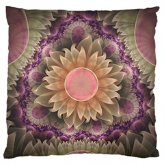 Pastel Pearl Lotus Garden Of Fractal Dahlia Flowers Standard Flano Cushion Case (one Side) by jayaprime