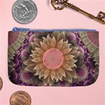 Pastel Pearl Lotus Garden of Fractal Dahlia Flowers Large Coin Purse Front